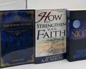 Compra el lote de 3 libros cristianos: The Winds of God (Howard Goss), How to Strengthen Your Faith (Andrew Murray) y Nicolae de Tim LaHaye.