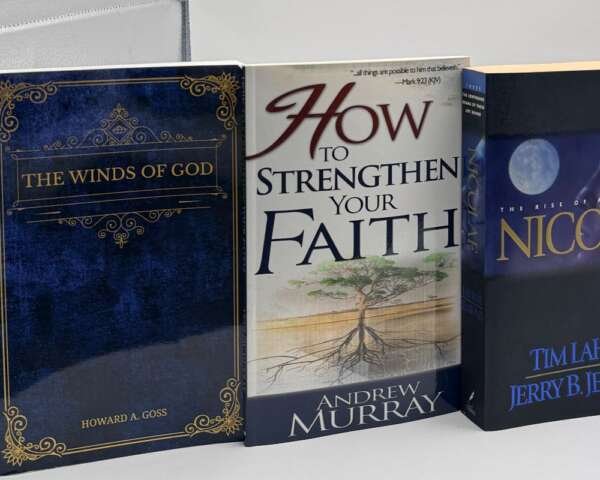 Compra el lote de 3 libros cristianos: The Winds of God (Howard Goss), How to Strengthen Your Faith (Andrew Murray) y Nicolae de Tim LaHaye.